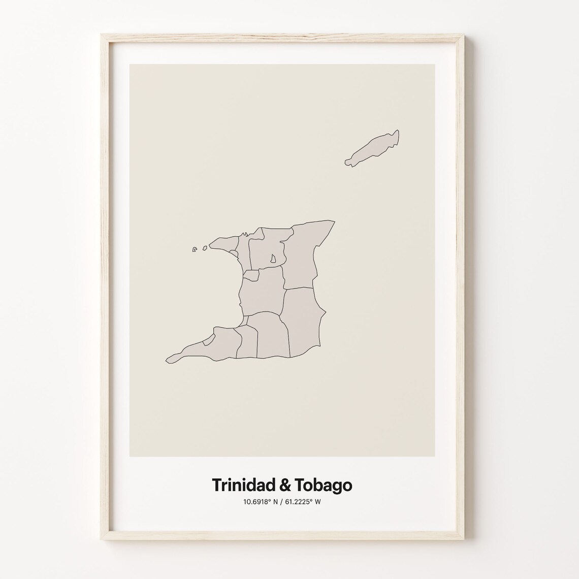 Trinidad and Tobago Minimalist Islands Outline Map Decor Poster