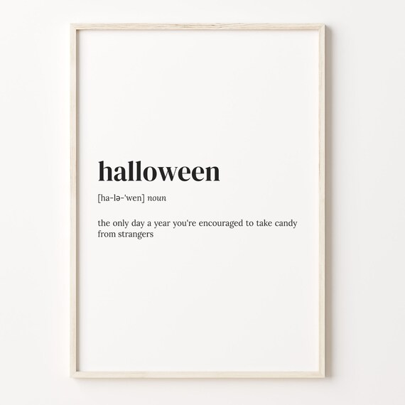 Halloween Spooky Definition Dictionary Style Funny Quote Poster