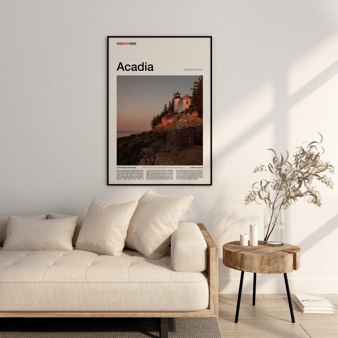 Acadia National Park Maine Lighthouse Rocky Coast Dusk Photography Poster - Image 3
