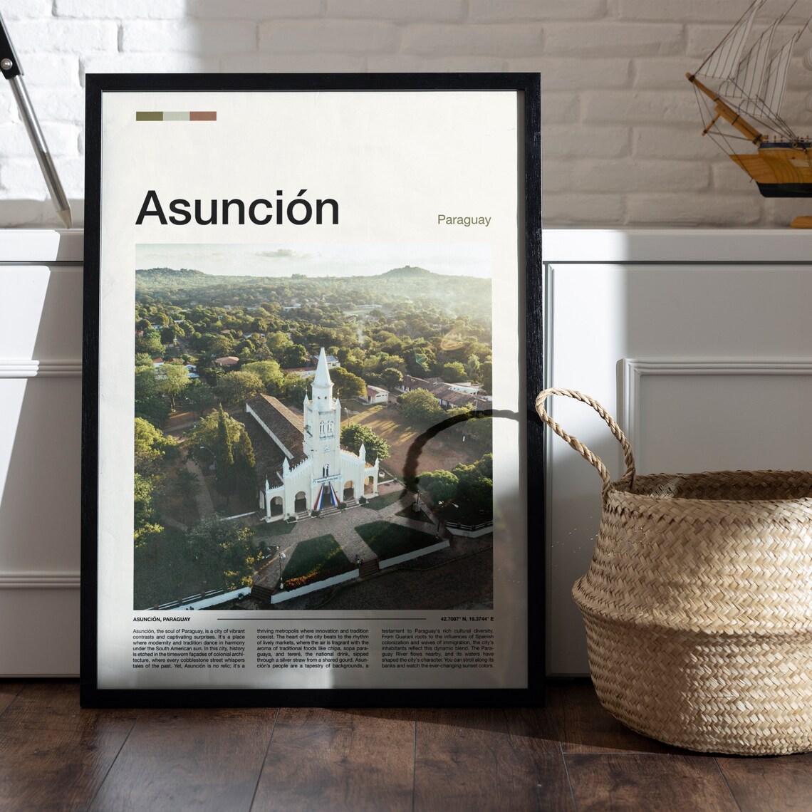 Asuncion Paraguay Church Aerial View Historic Travel Photo Poster - Image 5