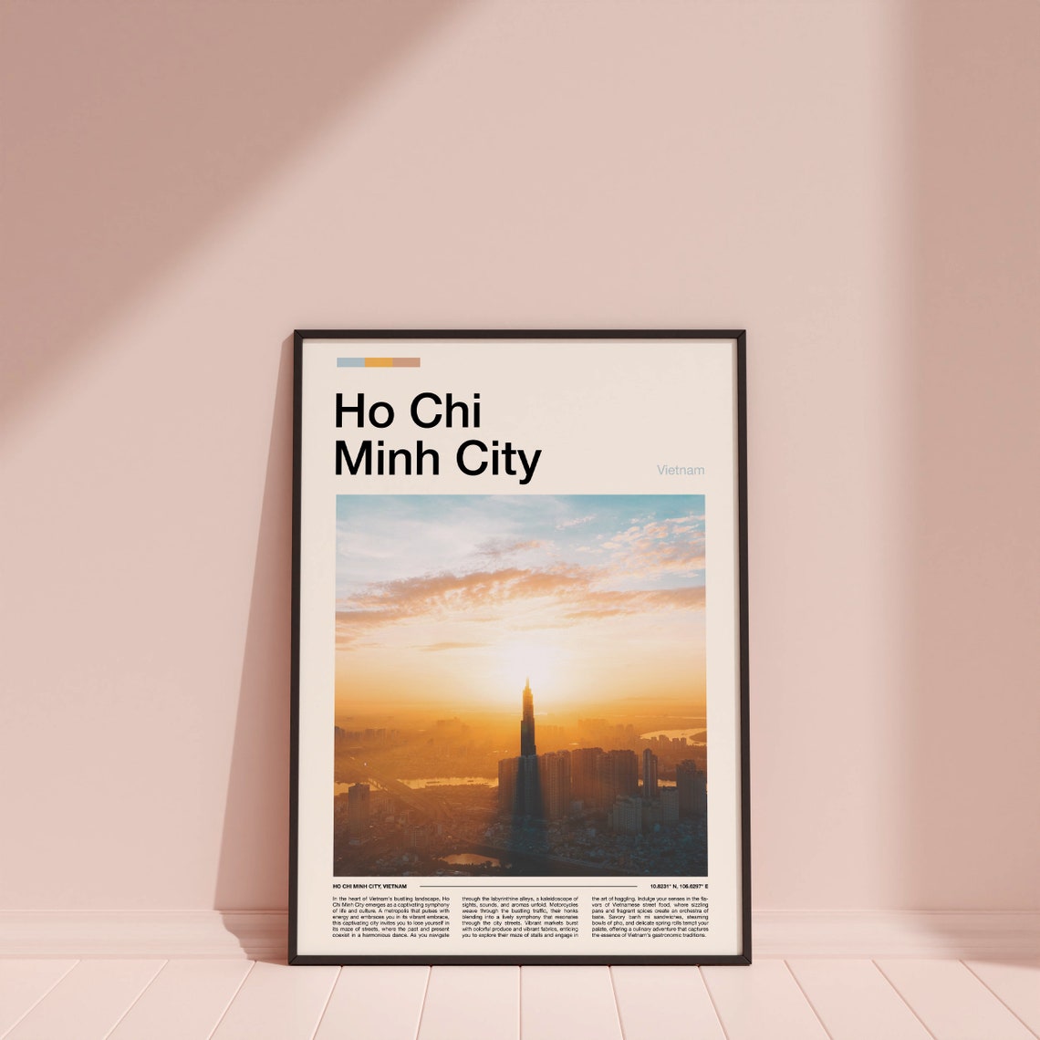 Ho Chi Minh City Vietnam Sunrise Skyline Golden Urban Poster - Image 3