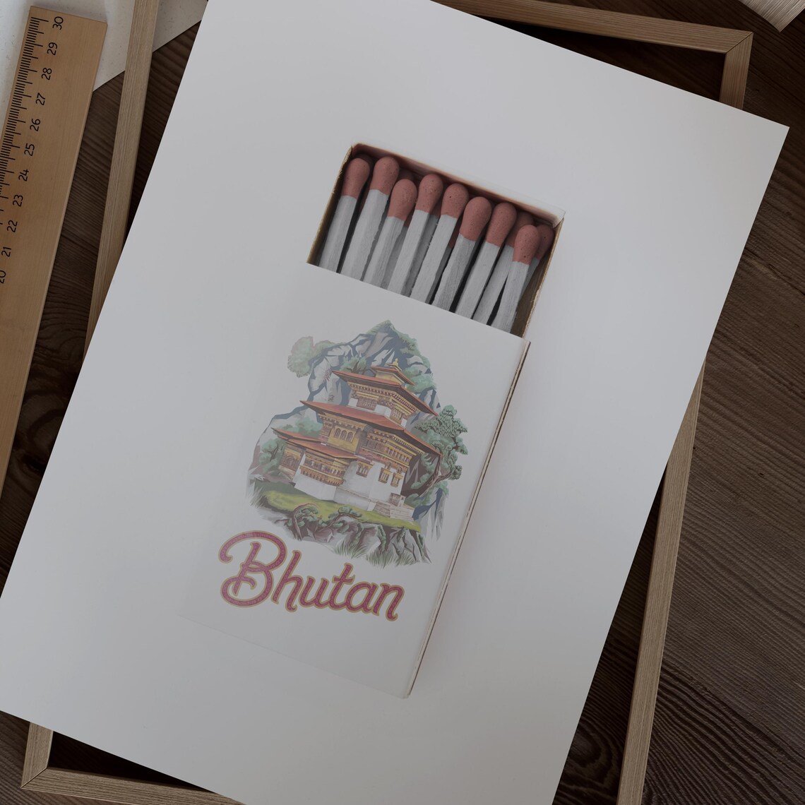 Bhutan Matchbox Print Bhutan Print Bhutan Poster Bhutan Wall Art Bhutan Art Print Bhutan Gifts - Image 2