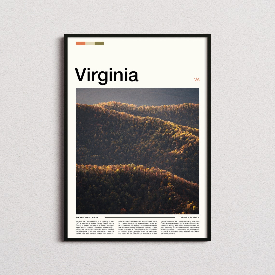 Virginia Autumn Forest Hills Fall Foliage Photography Poster