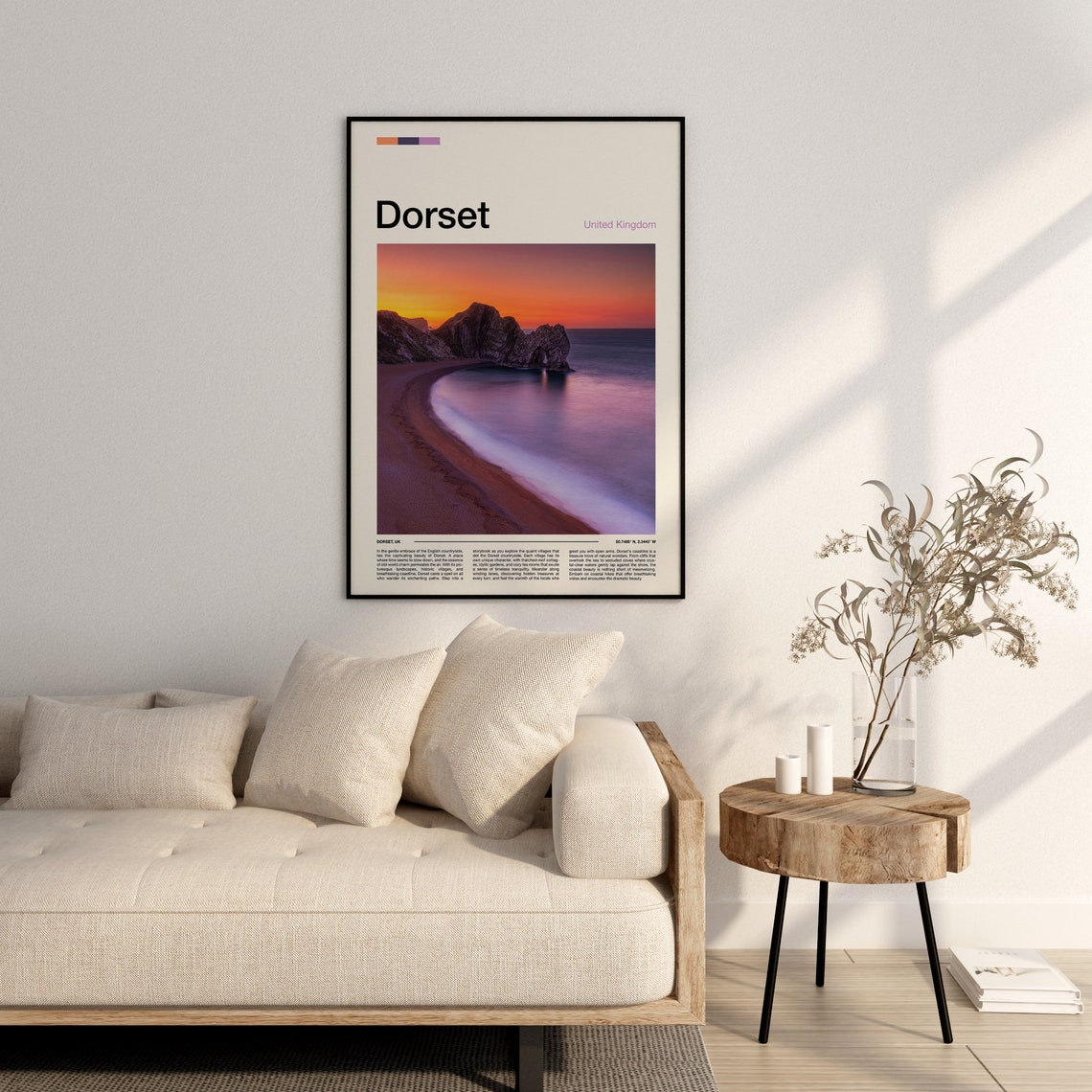 Dorset Durdle Door Violet Dusk Sky Long Exposure Seascape Poster - Image 3