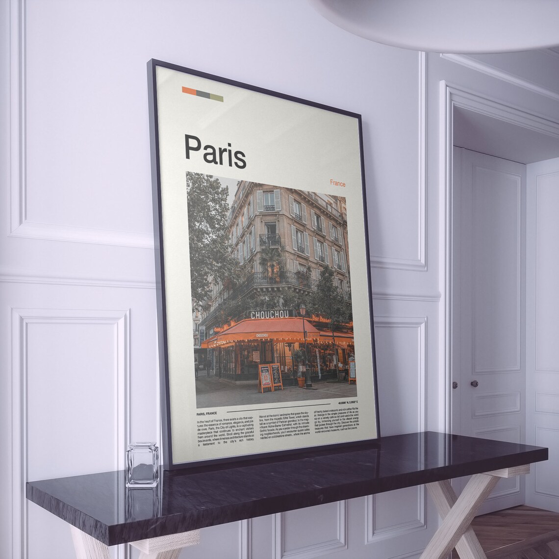 Paris France Chouchou Corner Cafe Classic Haussmann Street Poster - Image 2