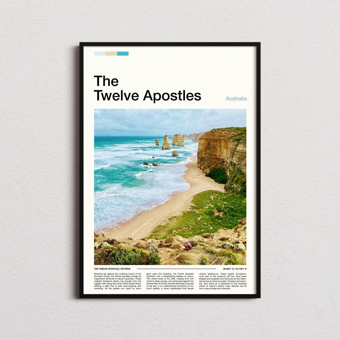 The Twelve Apostles Australia Limestone Sea Stacks Golden Beach Poster