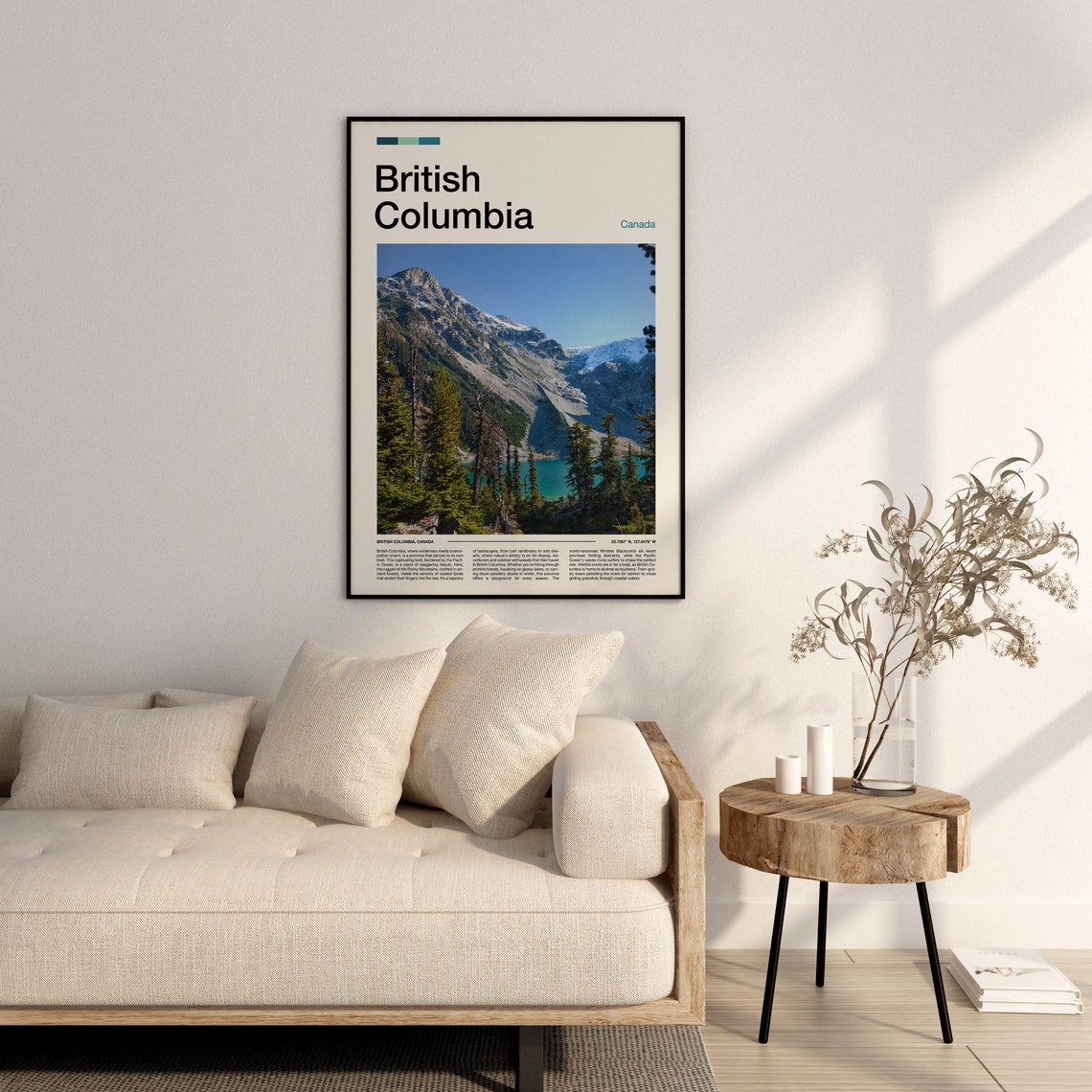 British Columbia Canada Glacier Mountain Turquoise Lake Poster - Image 3