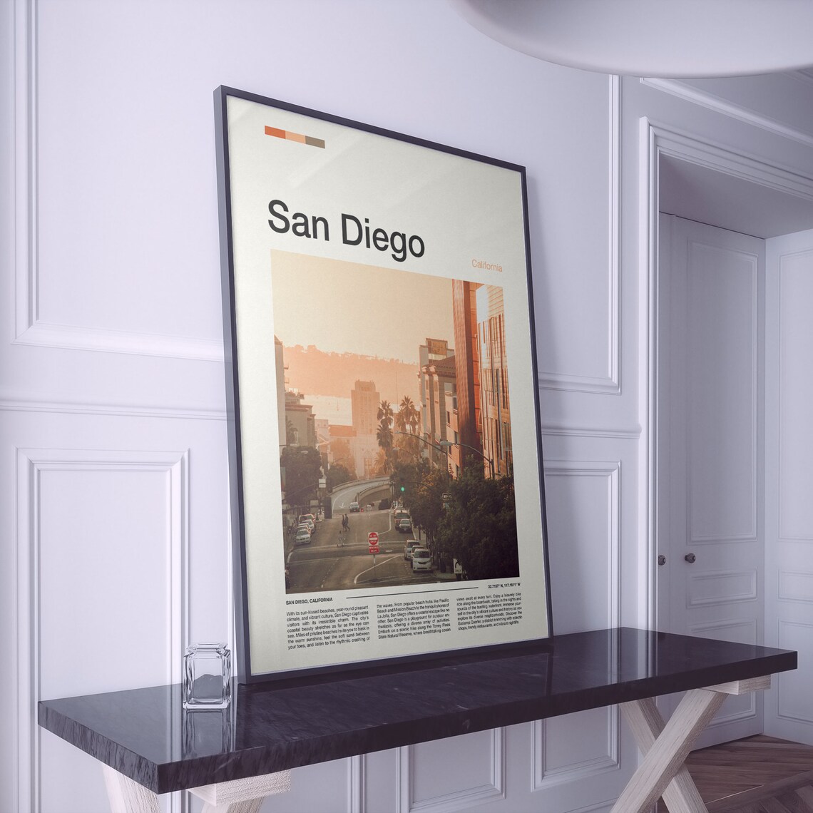 San Diego California City Street Golden Hour Travel Photo Poster - Image 2