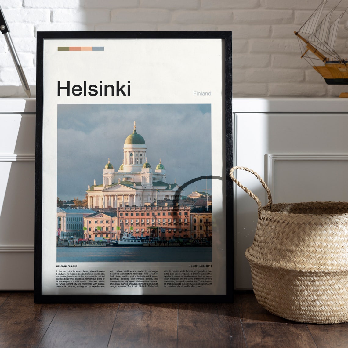 Helsinki Finland Cathedral Green Dome Harbor Waterfront Poster - Image 4