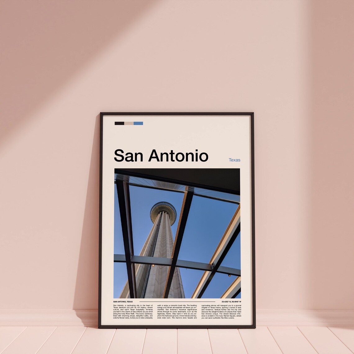 San Antonio Texas Tower of the Americas Minimalist Photo Poster - Image 4