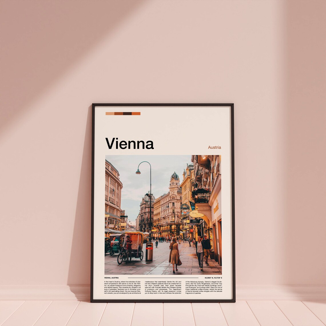 Vienna Austria Historic Street Scene Bustling Old Town Travel Poster - Image 4