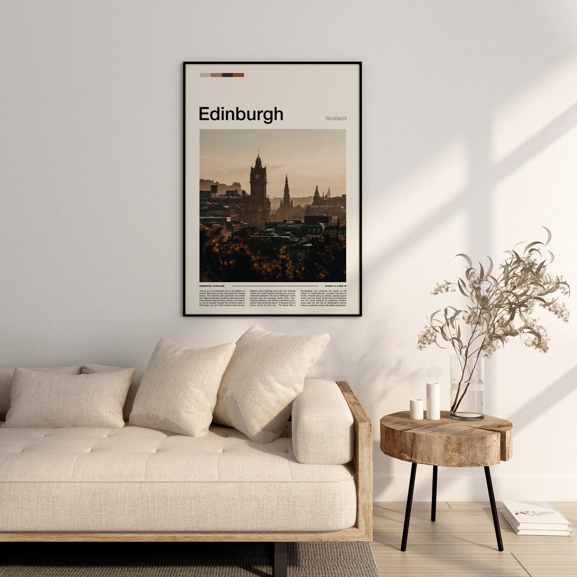 Edinburgh Scotland Old Town Skyline Golden Hour Historic City Poster - Image 2