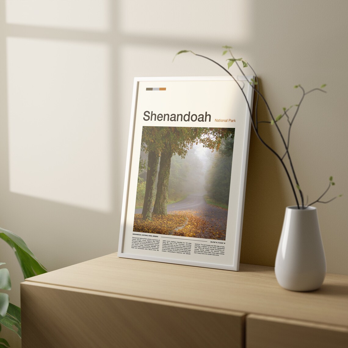 Shenandoah National Park Misty Autumn Road Forest Photo Poster - Image 2