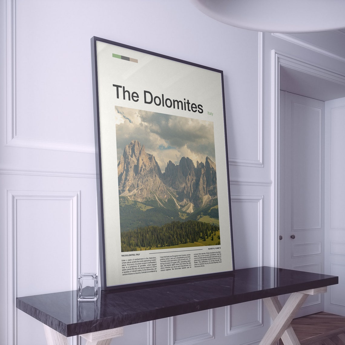 The Dolomites Italy Jagged Peaks Green Valley Mountain Poster - Image 2
