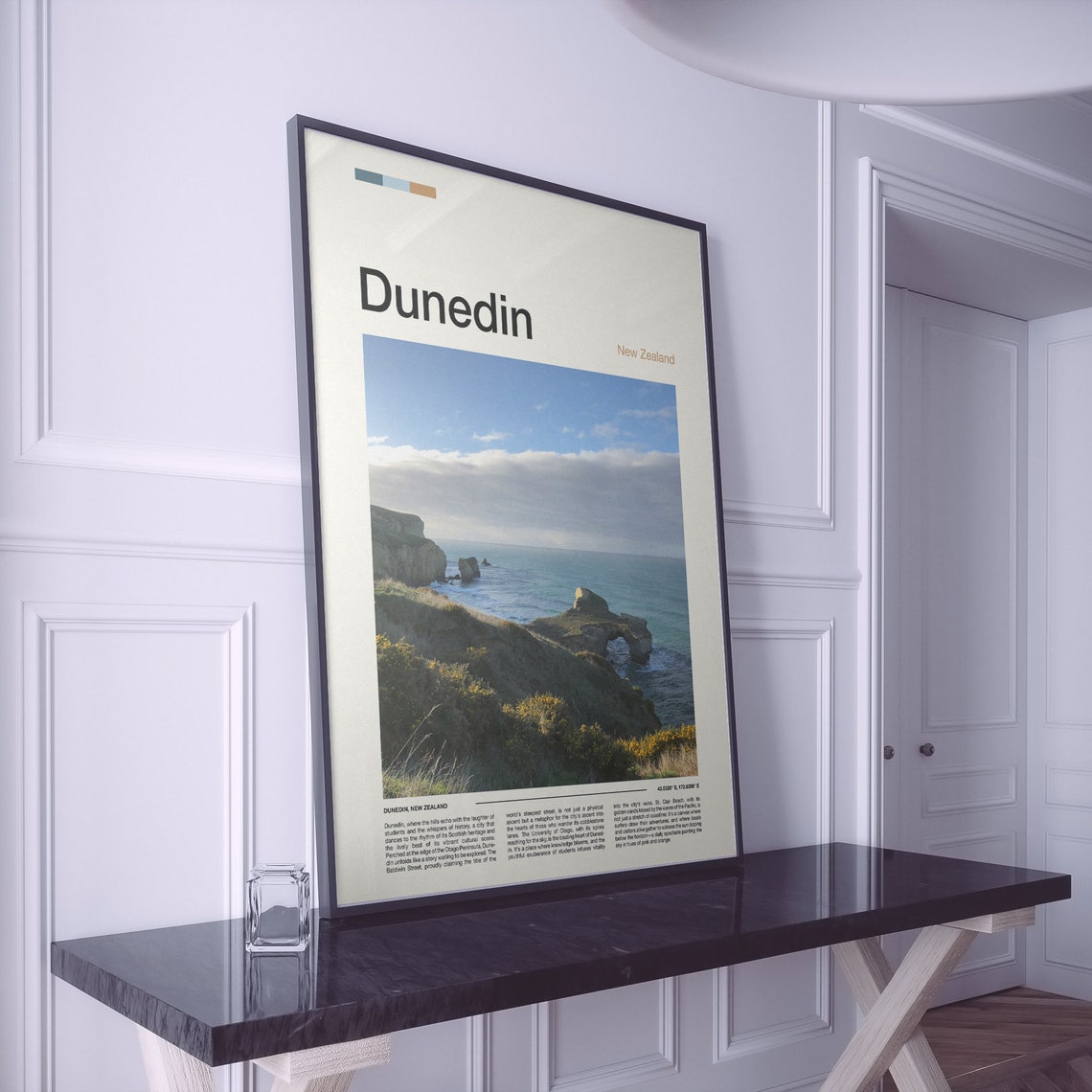 Dunedin Rugged Cliffs Wildflower Coast New Zealand Travel Poster - Image 2
