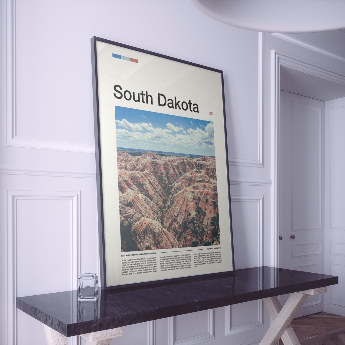 South Dakota Badlands National Park Desert Ridges Canyon Vista Poster - Image 2