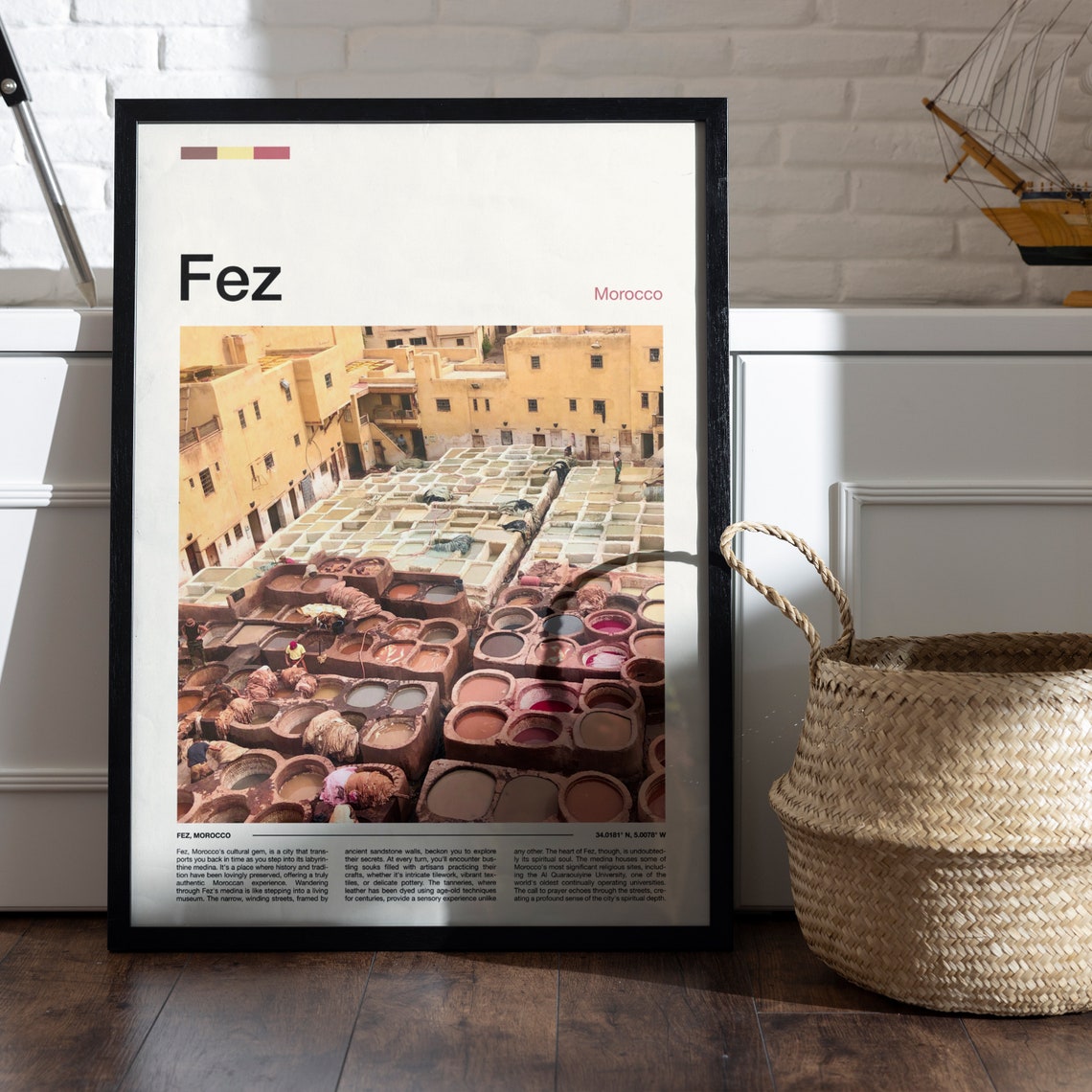 Fez Morocco Tannery Dye Vats Old Medina Craftsmanship Art Poster - Image 4