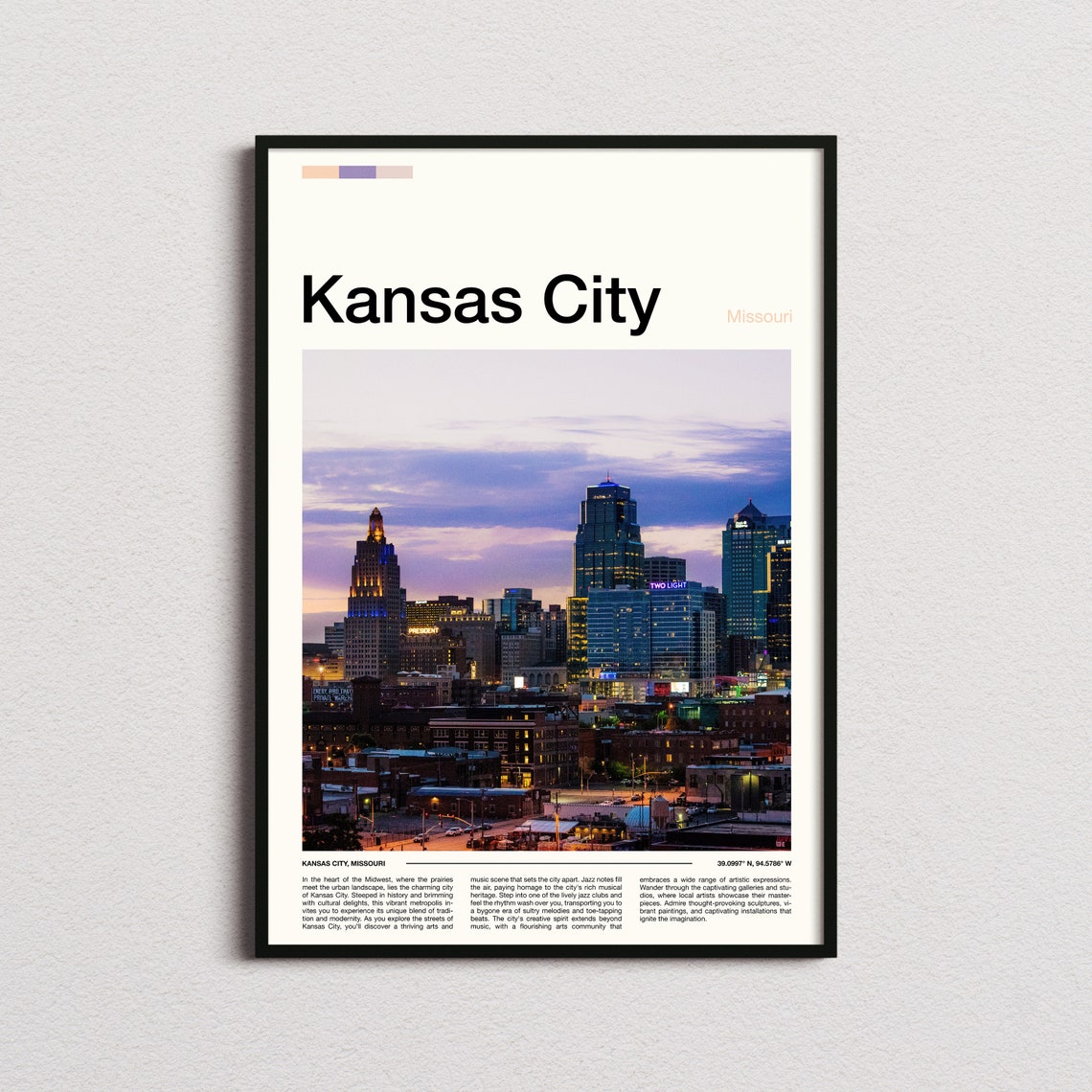 Kansas City Print Kansas City Poster Kansas City Wall Art Missouri Art Print Kansas City Photo