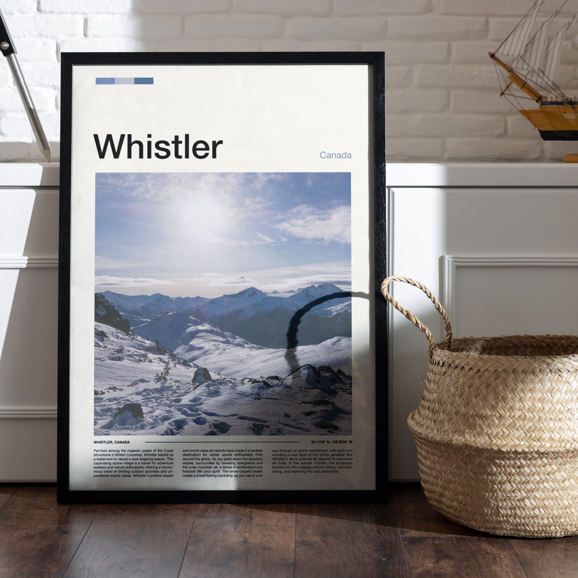 Whistler Canada Snowy Peaks Ski Resort Winter Mountain Poster - Image 5