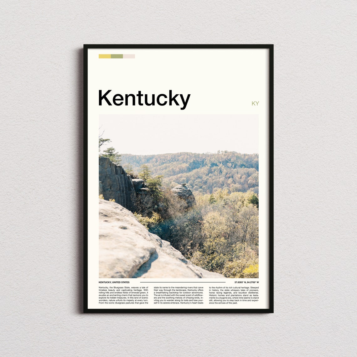 Kentucky Bluegrass State Forest Canyon Overlook Scenic View Poster