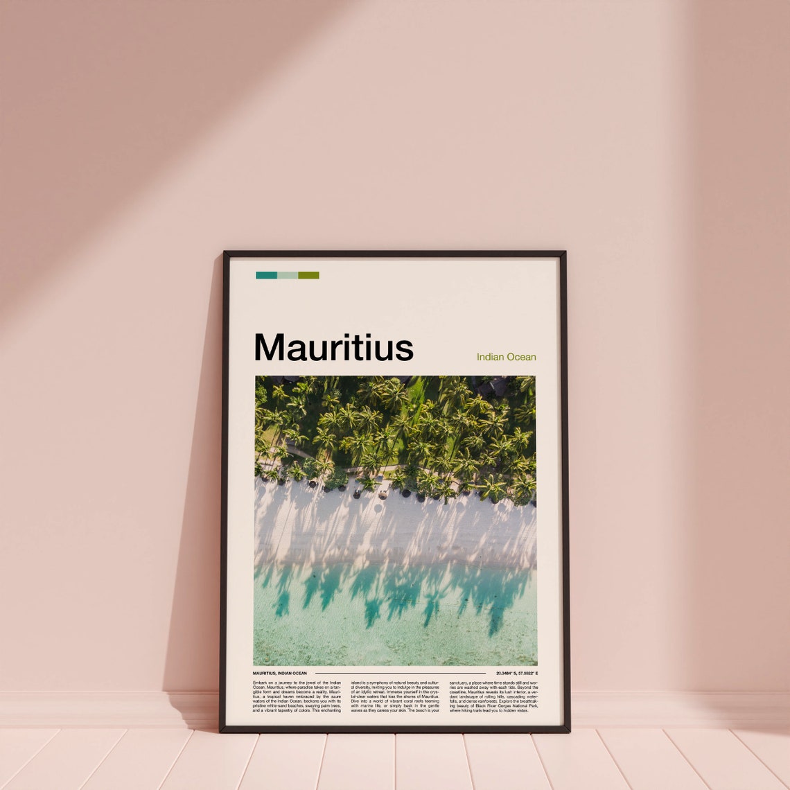 Mauritius Indian Ocean Aerial Palm Beach Turquoise Water Poster - Image 4