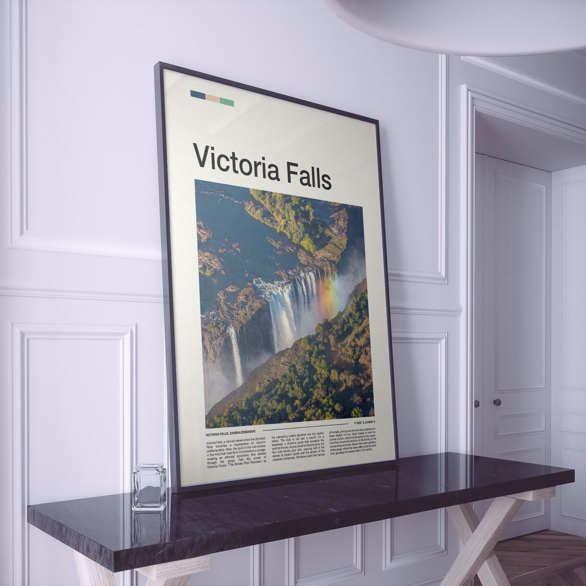 Victoria Falls Zambia Zimbabwe Aerial Rainbow Waterfall Mist Poster - Image 2