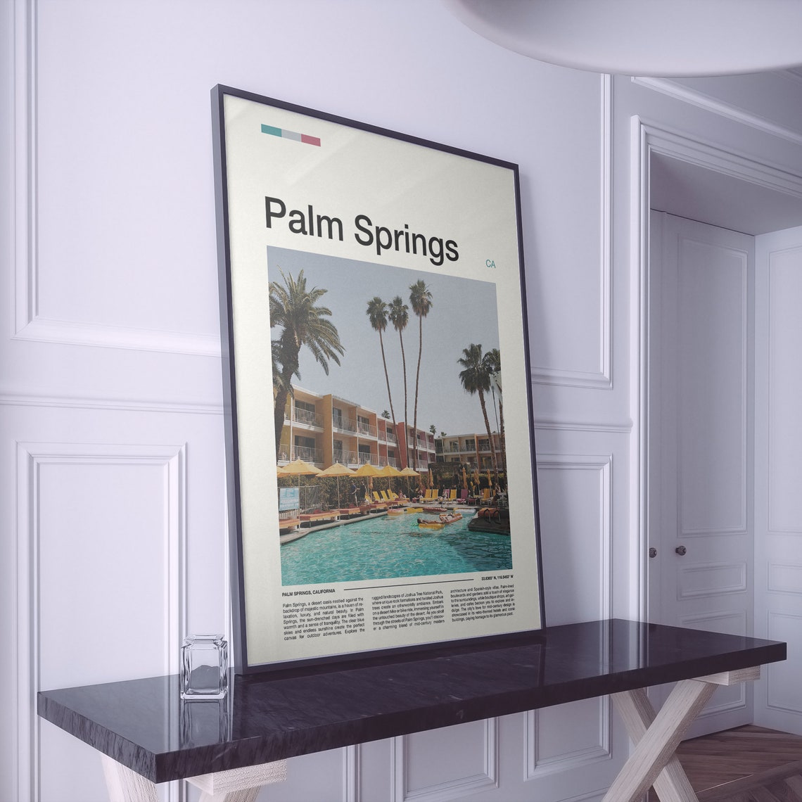 Palm Springs California Resort Pool Palms Mid Century Photo Poster - Image 2