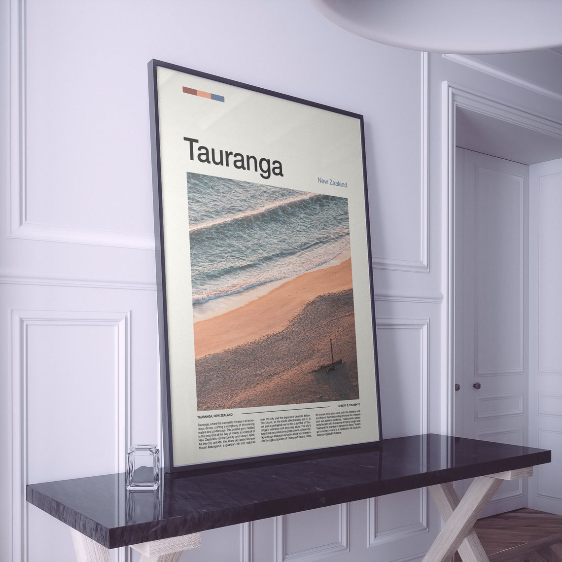Tauranga New Zealand Golden Beach Waves Aerial Sand Shore Poster - Image 2