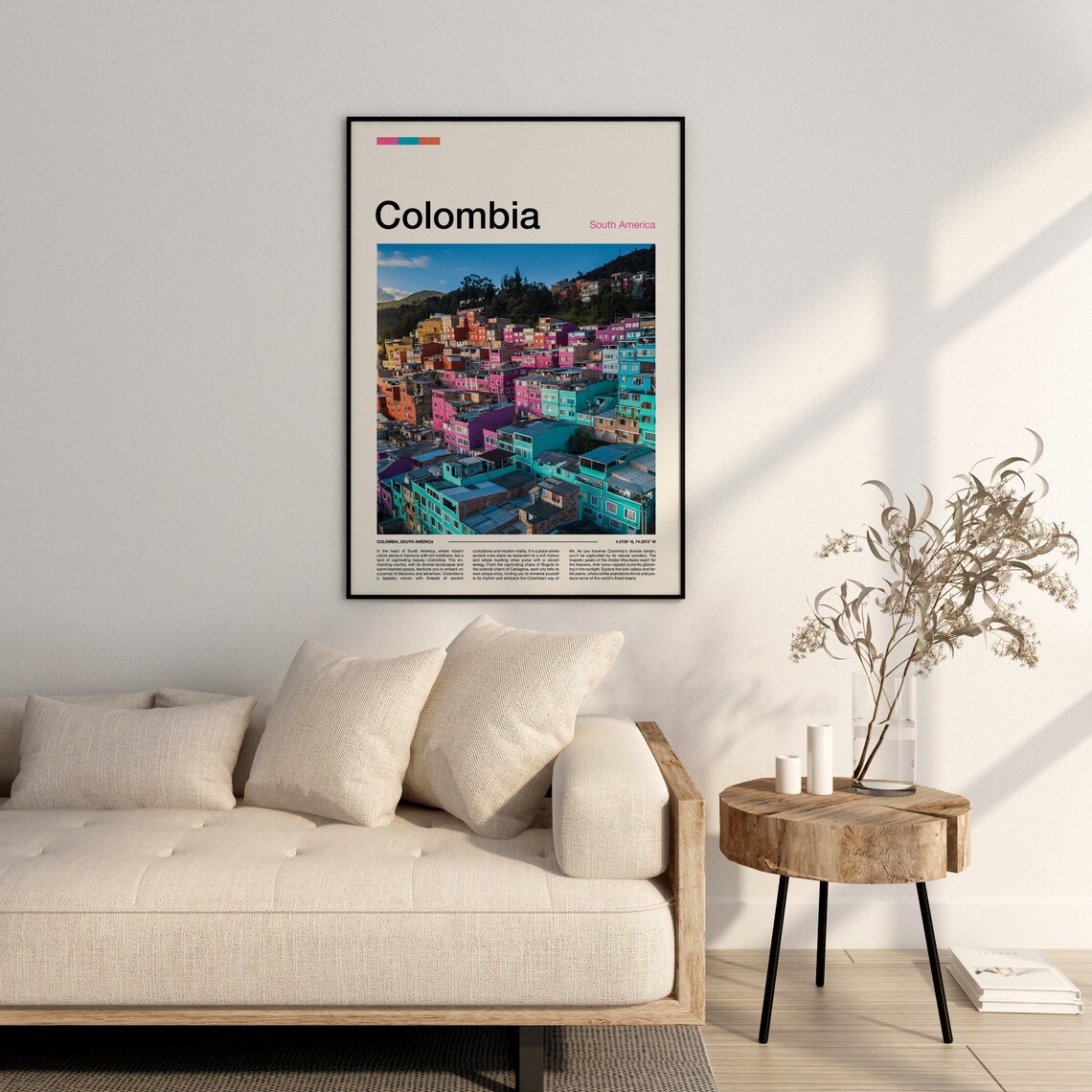 Colombia Colorful Hillside Houses Vibrant City Photography Poster - Image 3