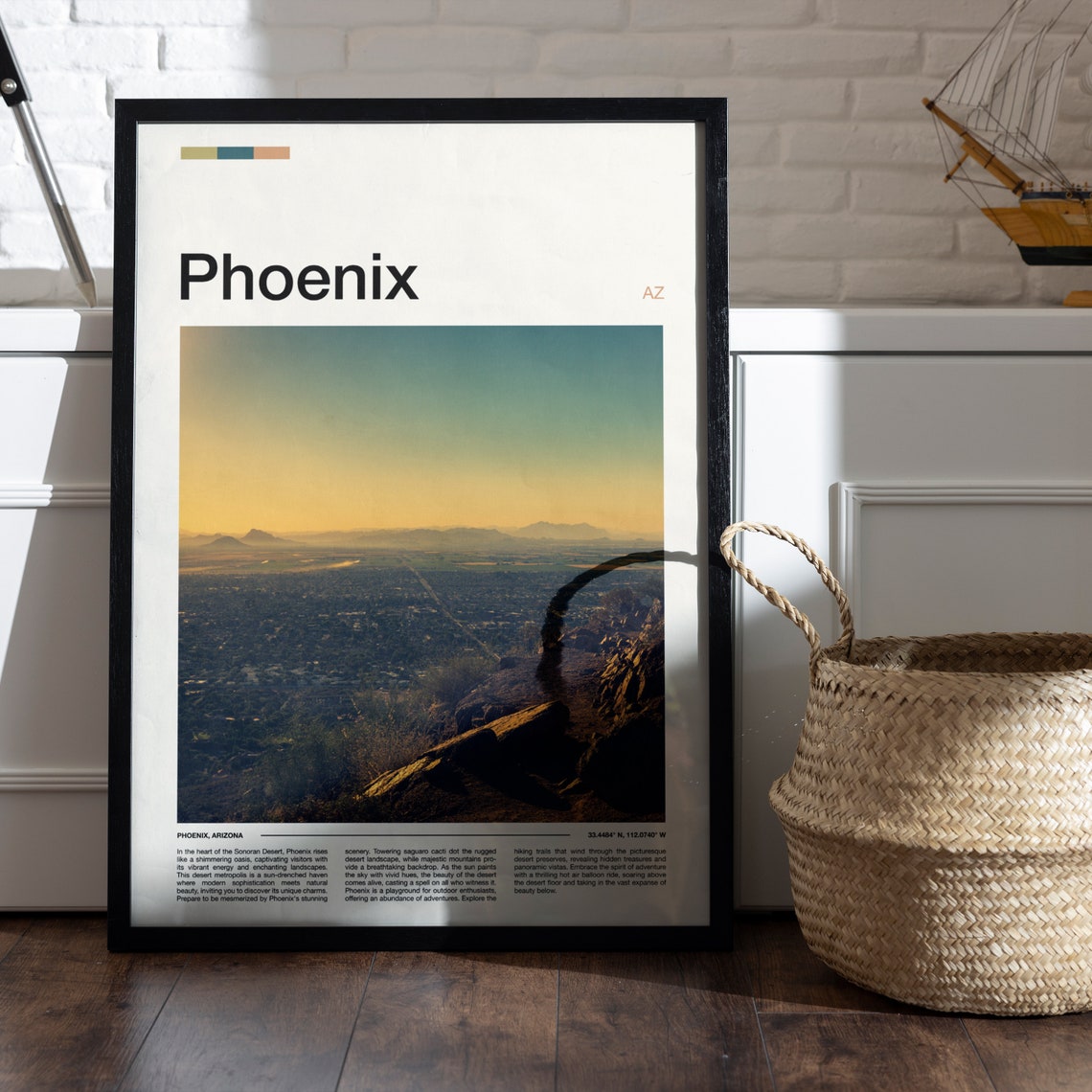 Phoenix Arizona Sunset City Desert View Photo Poster Artwork - Image 5