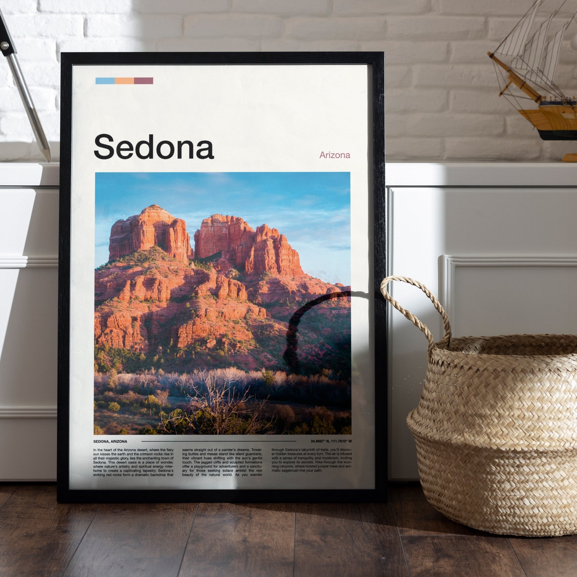 Sedona Arizona Red Rock Buttes Cathedral Desert Skyline View Poster - Image 5