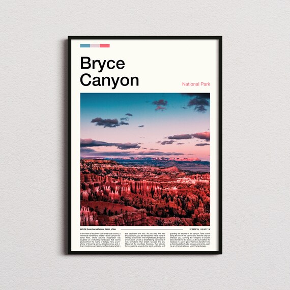 Bryce Canyon National Park Print Bryce Canyon National Park Poster Bryce Canyon Wall Art Bryce Canyon Art Print Bryce Canyon Photo