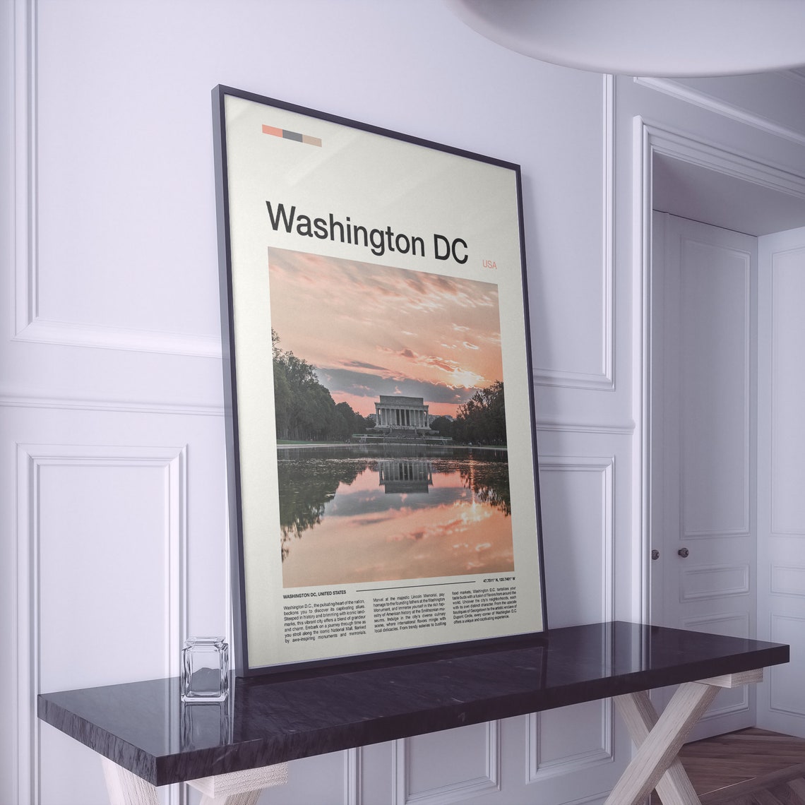 Washington DC Lincoln Memorial Sunset Reflecting Pool Poster - Image 2