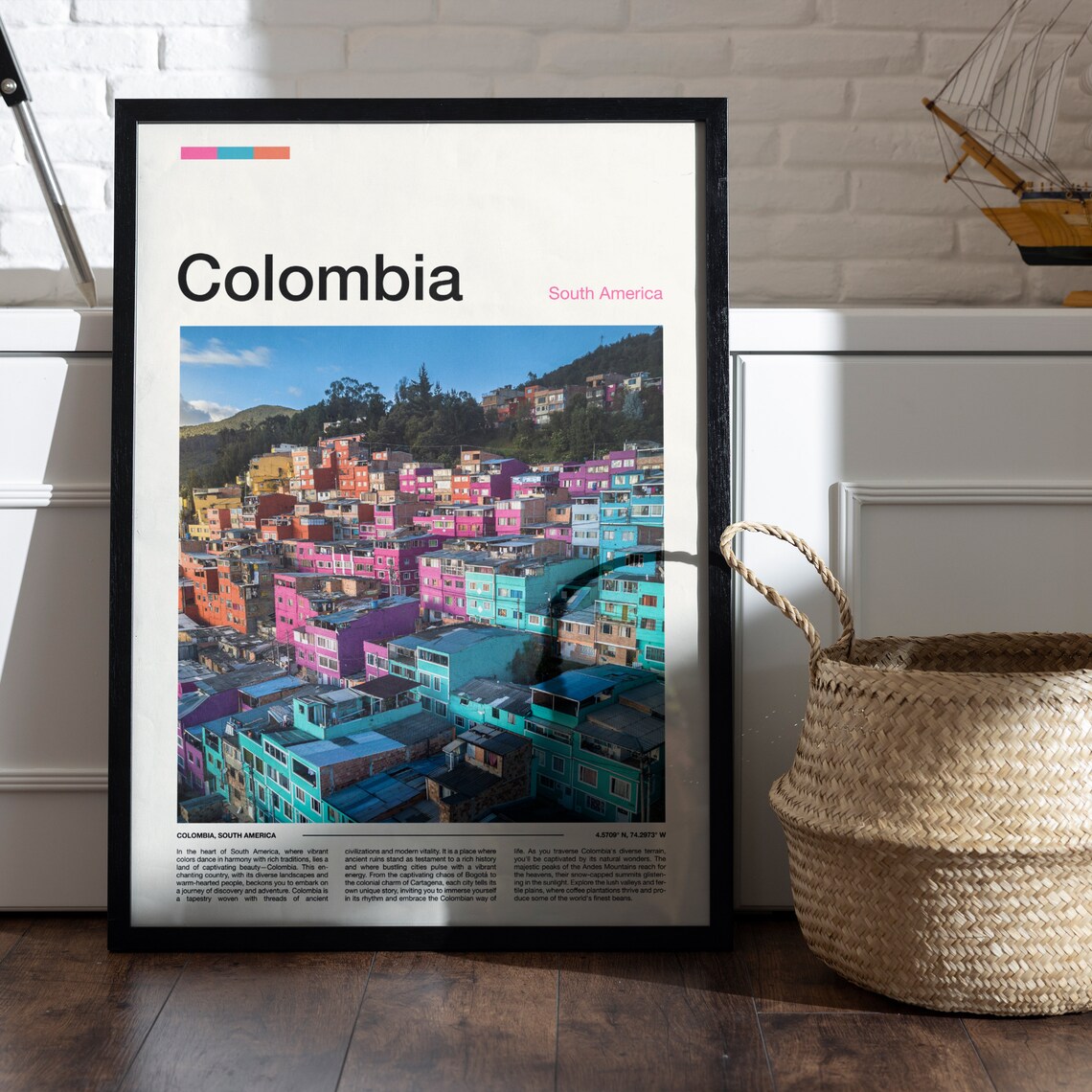 Colombia Colorful Hillside Houses Vibrant City Photography Poster - Image 5