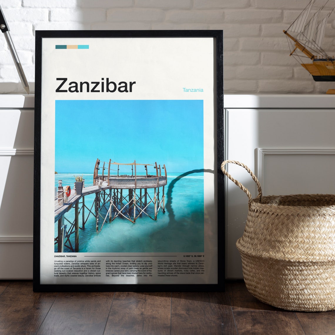 Zanzibar Tanzania Ocean Pier Overwater Platform Tropical Beach Poster - Image 4
