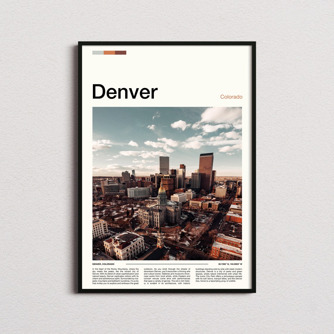 Denver Colorado Downtown Skyline Capitol Dome City View Poster