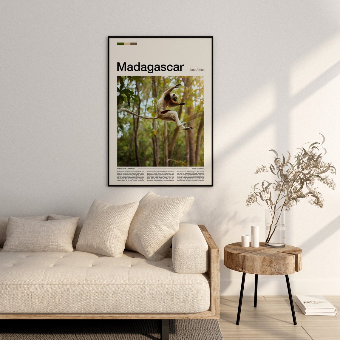 Madagascar Leaping Sifaka Lemur Forest Wildlife Photography Poster - Image 3