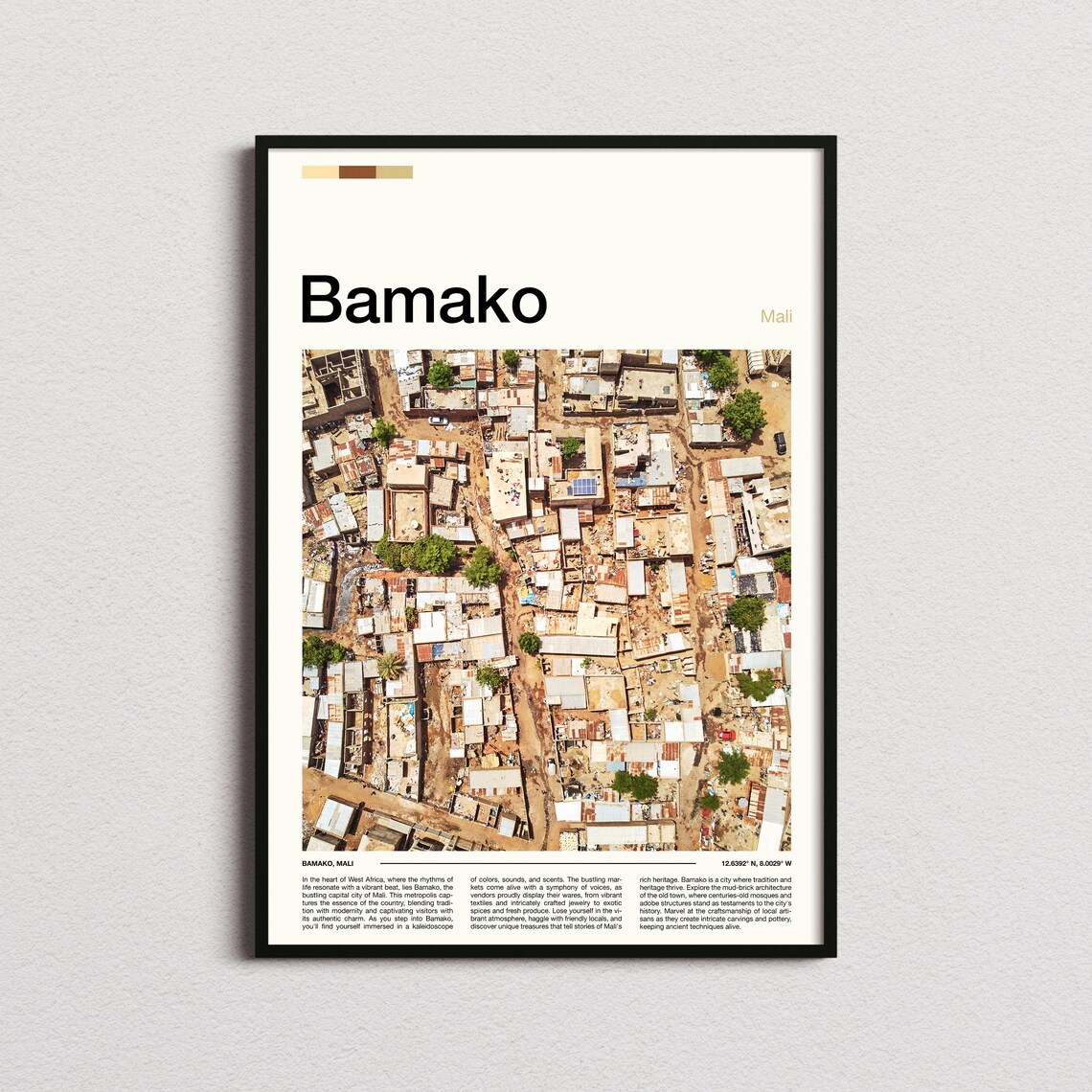 Bamako Mali Aerial African City Skyline View Photography Poster