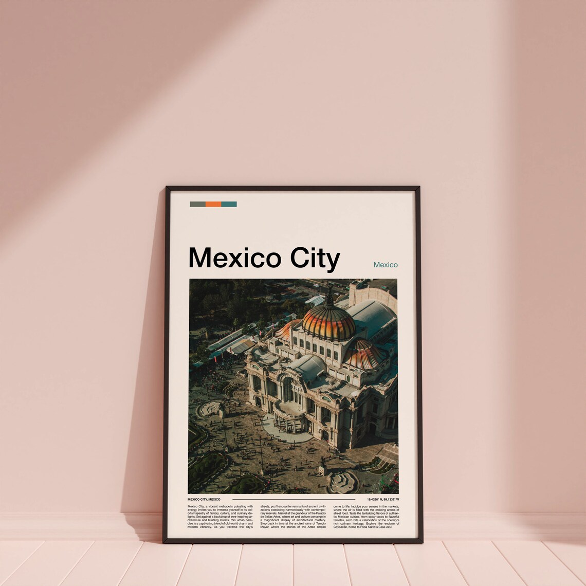Mexico City Palacio de Bellas Artes Aerial Tiled Dome Photography Poster - Image 4