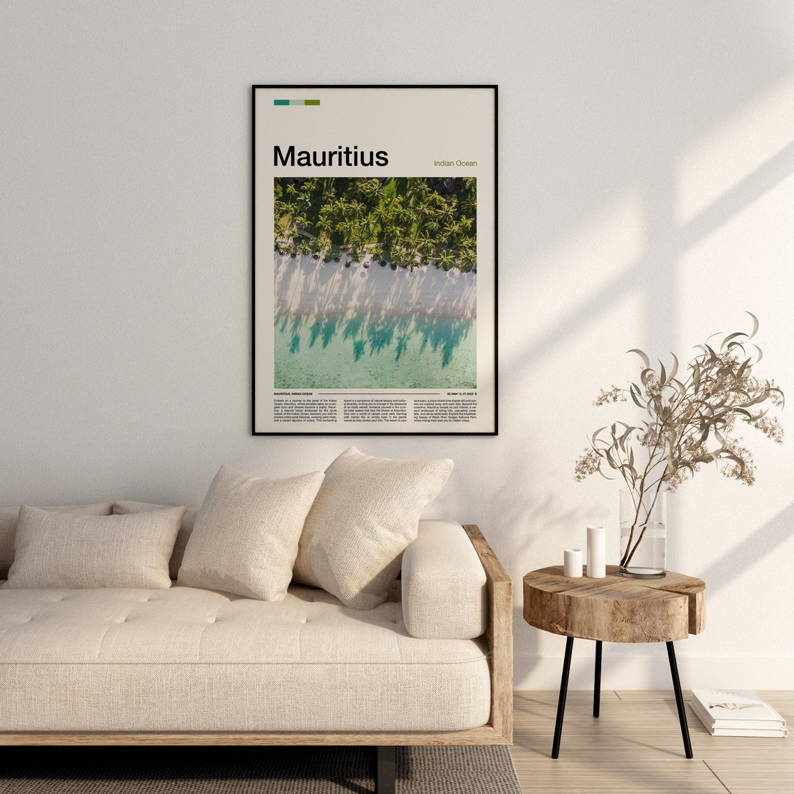 Mauritius Indian Ocean Aerial Palm Beach Turquoise Water Poster - Image 3