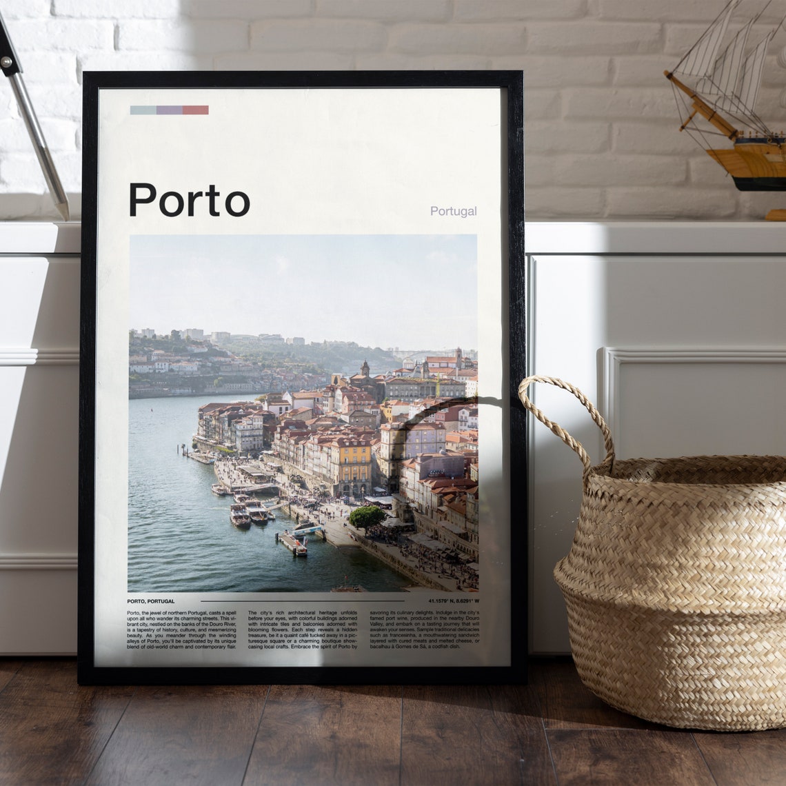 Porto Portugal Douro Riverfront Old Town Riverside View Poster - Image 4