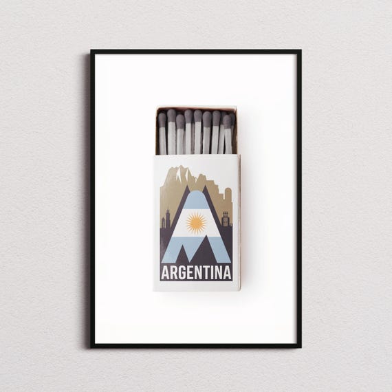 Argentina Matchbox Print Argentina Print Argentina Poster Argentina Wall Art Argentina Art Print Argentina Gifts