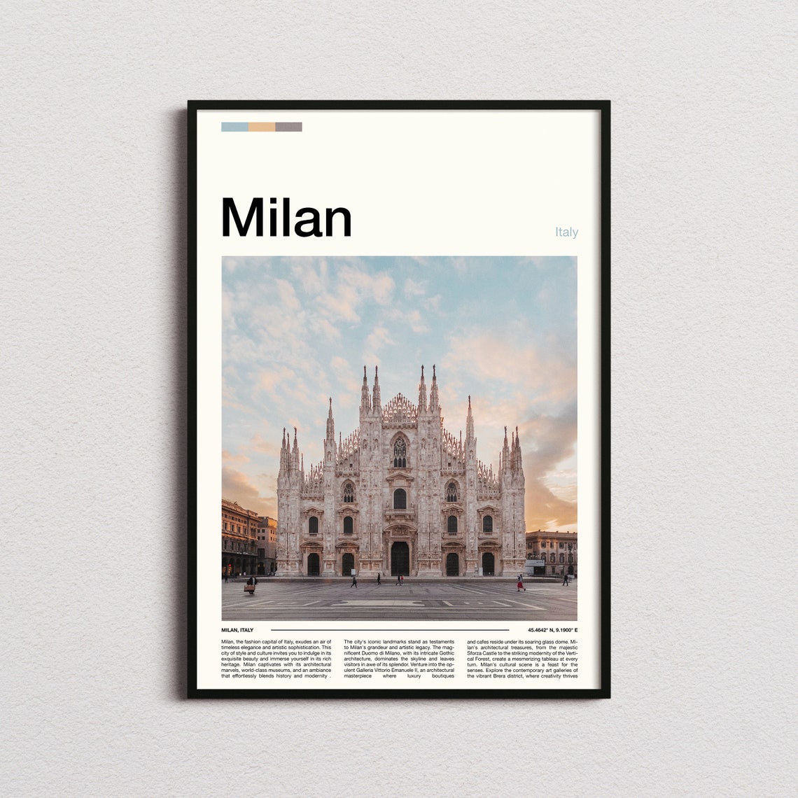Milan Italy Duomo Cathedral Gothic Spires Warm Sunset Facade Poster