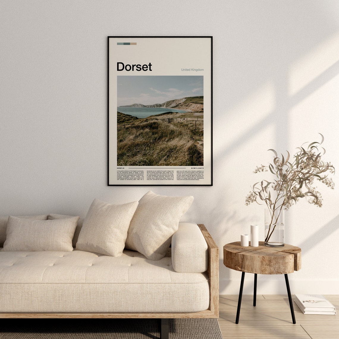Dorset England Jurassic Coast Cliffs Rolling Hills Sea Poster - Image 2