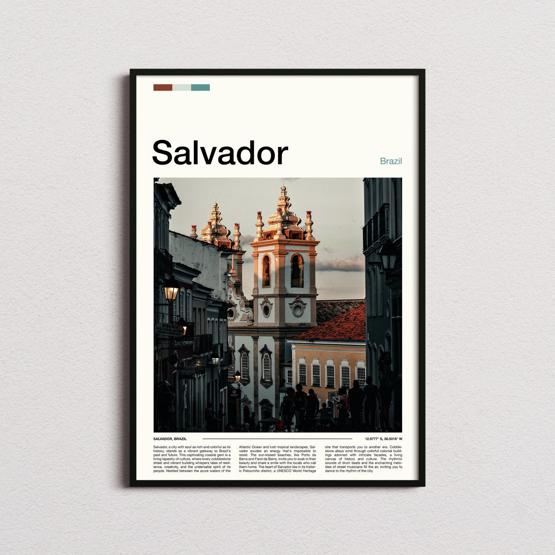 Salvador Print Brazil Poster Salvador Wall Art Salvador Art Print Salvador Photo Salvador Travel Gifts