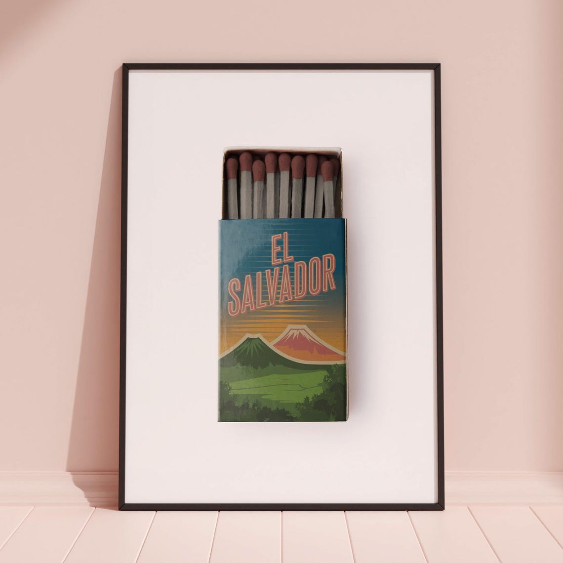 El Salvador Matchbox Print El Salvador Print El Salvador Poster El Salvador Wall Art El Salvador Art Print El Salvador Gifts - Image 3