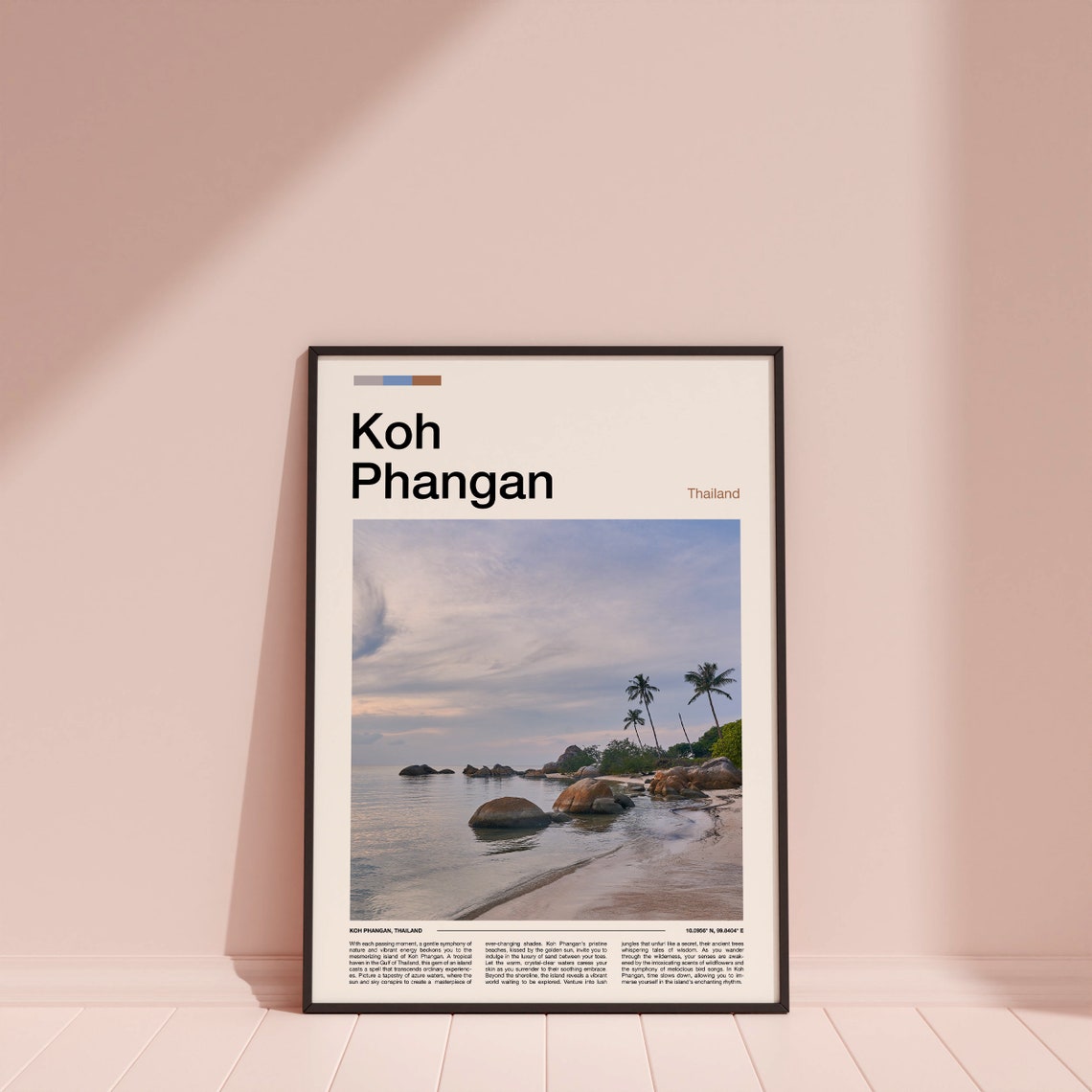 Koh Phangan Thailand Tropical Beach Palm Trees Sunset Poster - Image 4