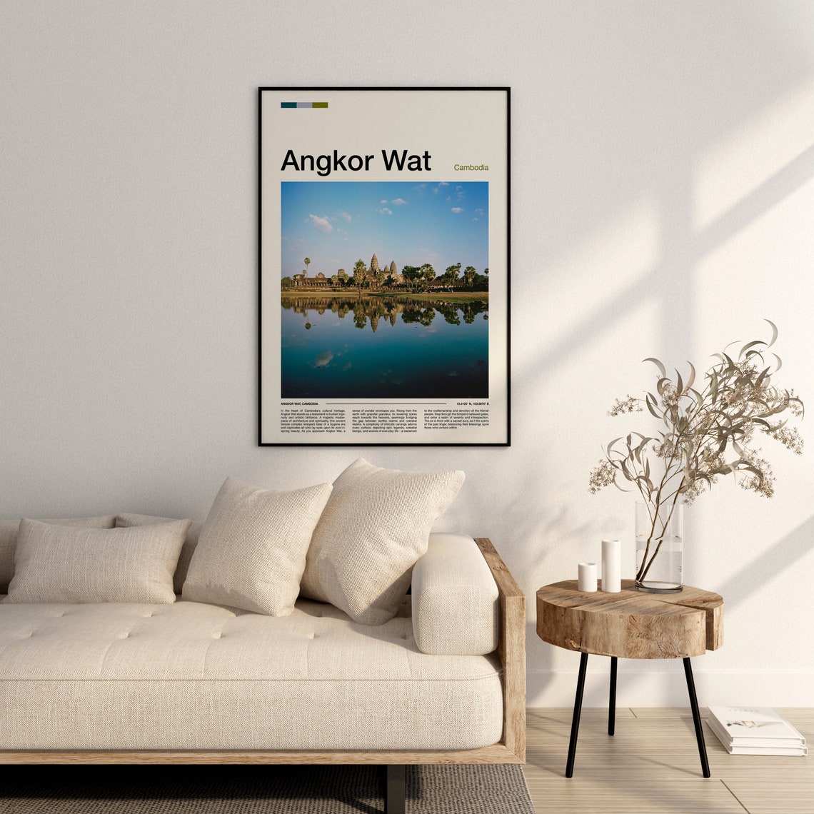Angkor Wat Cambodia Temple Mirror Reflection Ancient Wonder Poster - Image 2