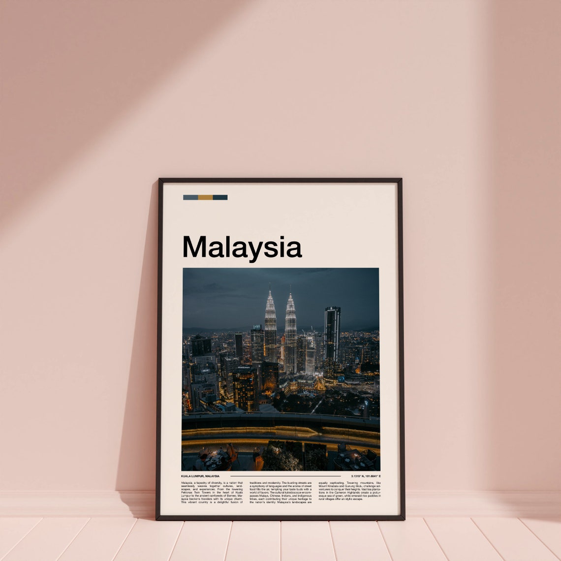Malaysia Kuala Lumpur Night Skyline Twin Towers City Lights Poster - Image 4