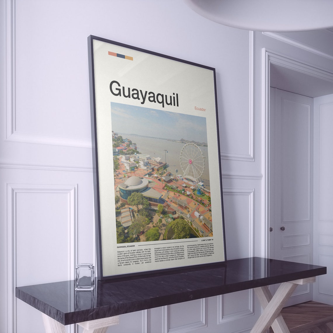 Guayaquil Ecuador Malecon Waterfront Ferris Wheel View Poster - Image 2